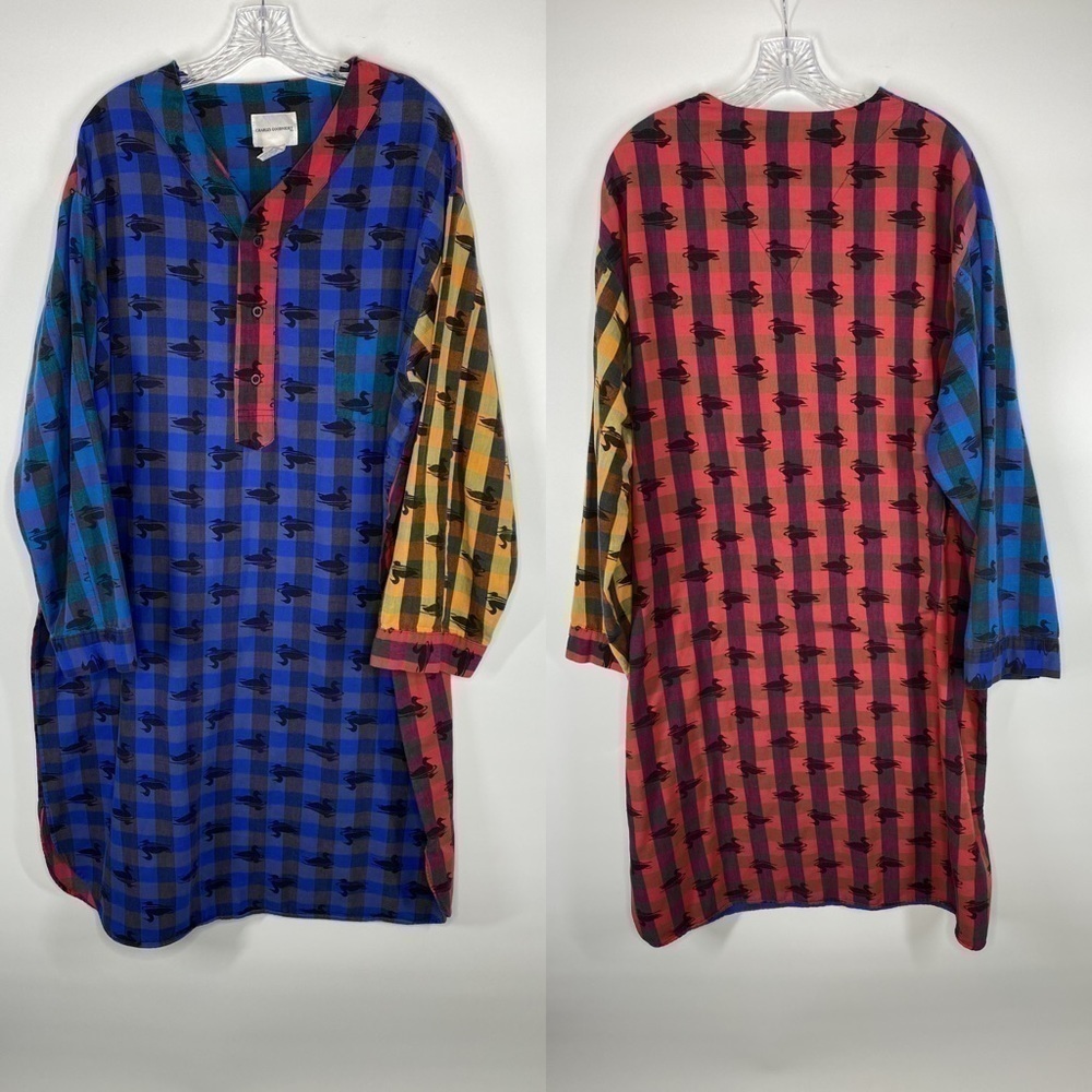 Vintage Charles Goodnight Colorful Duck Long Sleep Shirt Men’s XL
